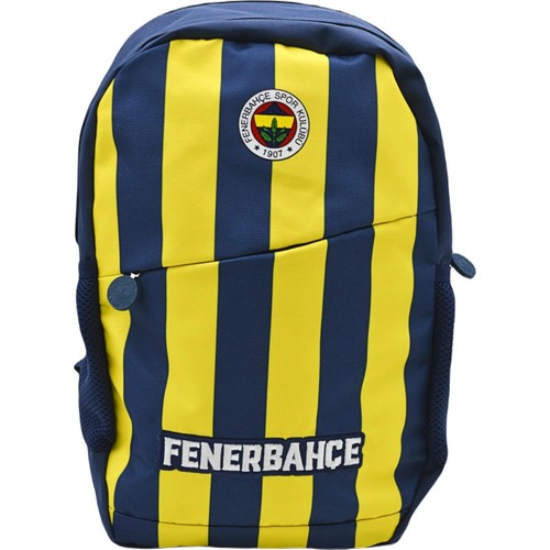 Fenerbahçe Lisanslı Çubuklu Forma Desenli Okul Sırt Çantası 3 Bölmeli