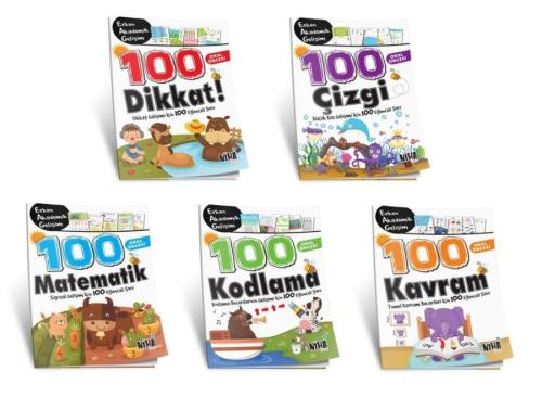 Okul Öncesi Erken Akademik Gelişim 100 Eğlenceli Soru Seti (5 Kitap)