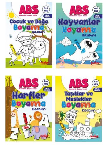 Pinokyo Okul Öncesi Akademik Başarı Boyama Seti 4 Kitap (4 - 6 Yaş)